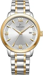 Tornado Men's Japan Quartz Movement Watch, Analog Display and High Quality Solid Stainlesss Steel Strap - T9006B-TBTW, Two Tone Gold