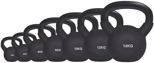 YALLA HomeGym FULL SET Of 7 Kettlebells from 2KG to 14KG Cast Iron Kettlebell Rubber Coated Floor Friendly Kettlebell Weights for Weight Lifting, Conditioning, Strength and Core Training