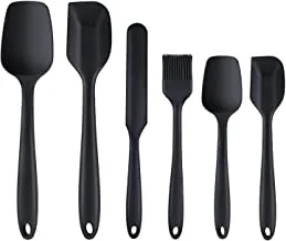 Silicone Spatulas Set，6 Pcs Non - Stick Heat Resistant Kitchen Utensils Tool，Including Sturdy Steel Core Brush, Spoon, Spatula,for Cooking, Baking and Mixing,Cake,Cream, Butter