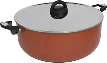 Trust Pro Non Stick Stew Pot with 2 Layered Aluminium Coating, 34 cm, Brown