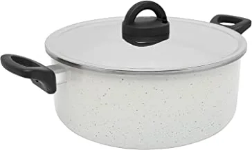 Trust Pro Non Stick Stew Pot with 2 Layered Aluminium Coating, 28 cm, White