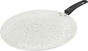 Trust Pro Non Stick Flat Pan Cookware with 2 Layered Aluminium Coating, 28 cm, White