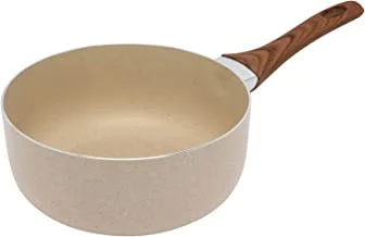 Trust Pro Non Stick Sauce Pan with 2 Layered Aluminium Coating, 20 cm, Cream