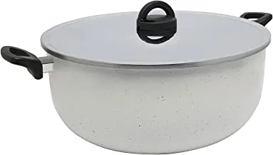 Trust Pro Non Stick Stew Pot with 2 Layered Aluminium Coating, 40 cm, White