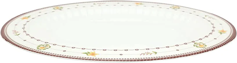 Narjis Oval Tray, 12 Pieces, 47 cm, White
