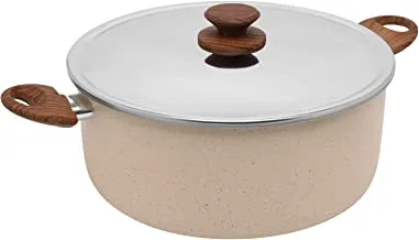 Trust Pro Non Stick Stew Pot with 2 Layered Aluminium Coating, 30 cm, Cream