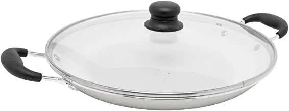 Trust Pro Non Stick Seafood Plate with Lid and 2 Layered Aluminium Coating, 35 cm, White