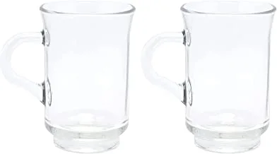 LAV 2 Peices Tea or Coffee Cup, 150 ml, Clear