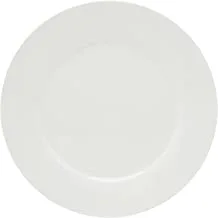Porcelain Procelain Flat plate, 12 Pieces, 23 cm, White