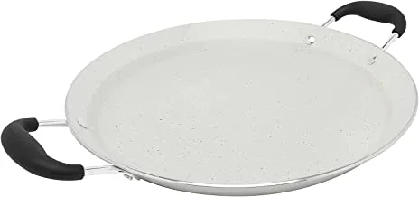 Trust Pro Non Stick Seafood Plate with 2 Layered Aluminium Coating and Granite Design, 35 cm, White