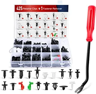 Nilight 425 Pcs Car Retainer Clips Fastener Remover Tailgate Handle Rod Clip - 19 Most Popular Sizes Auto Push Pin Rivets Set - Compatible with GM Ford Toyota Honda Chrysler,2 Years Warranty