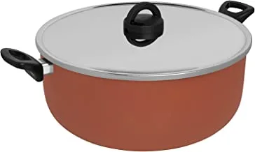 Trust Pro Non Stick Stew Pot with 2 Layered Aluminium Coating, 36 cm, Brown