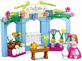 Sluban Girl's Dream Series - Village Flower Shop Building Blocks With Mini Figur (14.1CM) - For Age 6+ Years Old -154Pcs