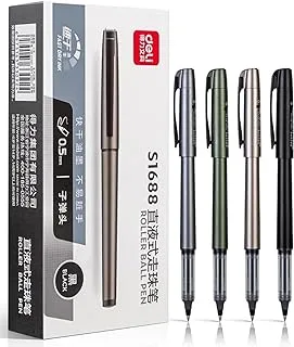 Deli S1688 Drawing Writing Planner Needle Roller Pen 12 Pieces Set, 0.5 mm Tip Size, Black
