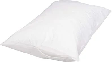 غطاء حماية وسادة قطن 100٪ من أمازون بيسيكس مضاد للحساسية - كوين ، أبيض