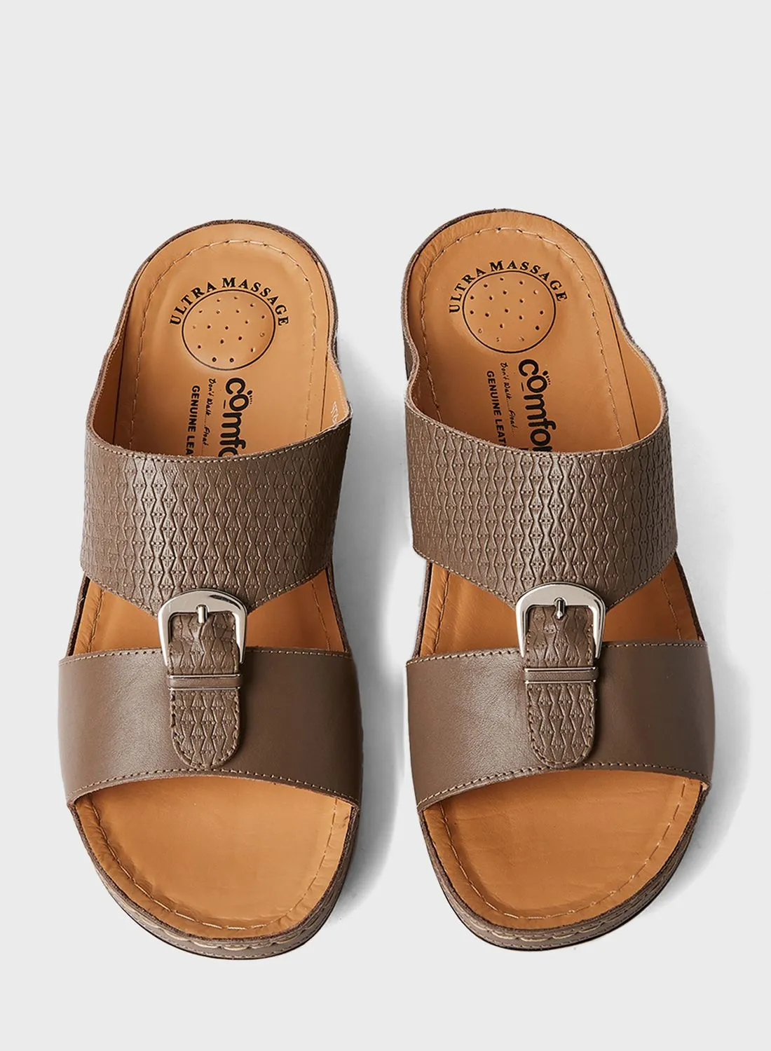 Comfort Plus Textured Leather Sandals