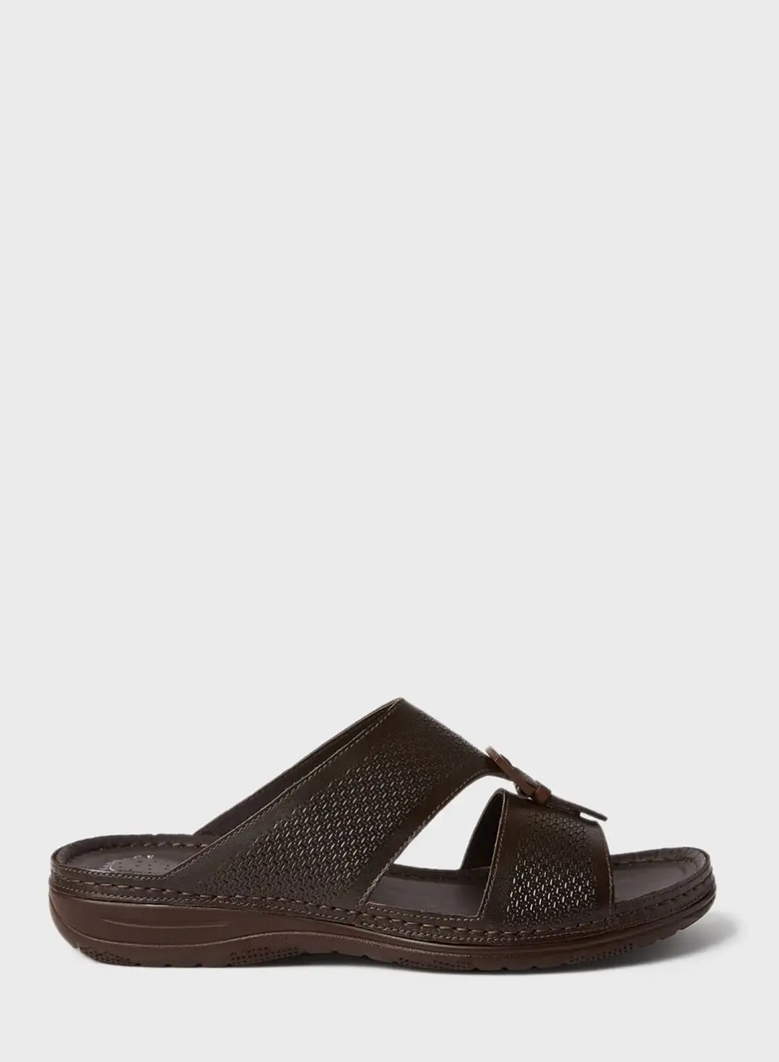 Comfort Plus Buckle Detail Leather Sandals