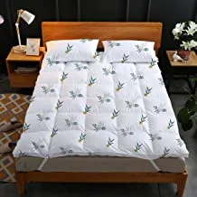 Cotton Home Mattress Topper with 2 Pillow Covers, 90 cm x 190 cm + 7 cm Size, Floral Pattern