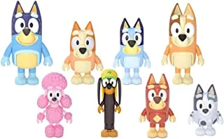 Bluey Family and Friends Figure 8-Pack: Articulated 2.5 Inch Action Figures; Bluey, Bingo, Bandit (Dad), Chilli (Mum), Coco, Snickers, Rusty and Muffin Official Collectable Toy