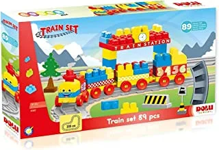 Dolu Train Set 89 PCS with Tracks and Wheels , for Ages 18+ Months Old