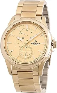Tornado Men's Japan Quartz Movement Watch, Multi Function Display and Stainless Steel Strap - T6107-GBGC, Gold
