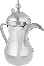 Al Rimaya 22-3287 India Stainless Steel Coffe Dallah With Golden Lid, 1200 ml Capacity
