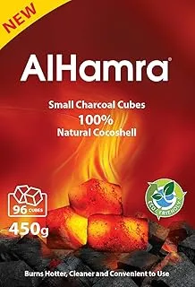 Al Hamra 100% Natural Cocoshell Charcoal Cubes, 450 g