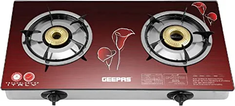 Geepas Gas Hob with 2-Burner and 2 Heating Zones| Model No GK5602 with 2 Years Warranty