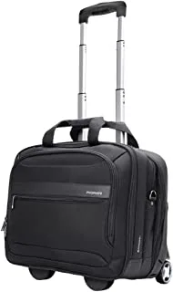 Promate Laptop Trolley Bag, Water Resistance 16-inch Laptop Bag with Shoulder Strap, Multiple Large Compartments, Durable Wheels and Lightweight design for Laptop, Tablets, Persona-TR