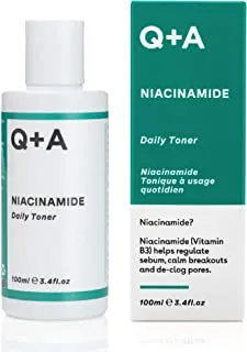 Q+A Niacinamide Daily Toner. A face toner to calm breakouts and de-clog pores 100ml