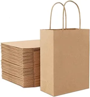 ECVV Gift Bags 12 Pieces Set Eco-Friendly Paper Bags With Handles Bulk Paper Bags Shopping Bags Kraft Bags Retail Bags Party Bags (BROWN, 33 * 26 * 12 Cm)