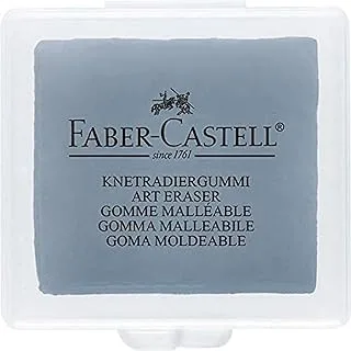 Faber-Castell Kneadable Art Eraser Grey, ergonomically shaped quality eraser for soft corrections, which is smudge and PVC-free