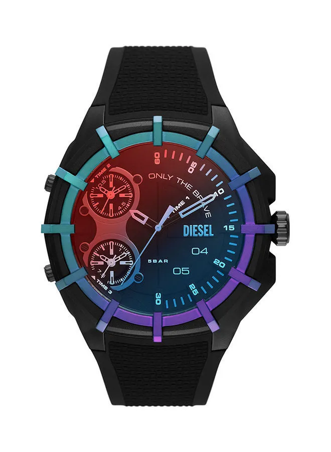DIESEL Men's Analog Round Shape Silicone Wrist Watch DZ1986 51 mm