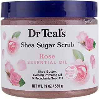 Dr Teal's Shea Sugar Exfoliating Body Scrub Rose Oil 538g
