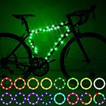 Arabest LED Bike Frame Light - Remote Control Bicycle Frame Light with 17 Colors 7 Lighting Modes, Super Bright Waterproof LED Bike Spoke Light for Adult Bike, Kids Bike Night Riding