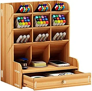 Tern Wooden Pen Holder Storage Box Large Capacity Nordic Creative Fashion Multi-divided Pen Holder Office Desktop Storage