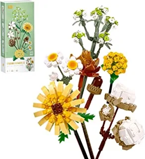 Arabest Artificial Flower Bouquet Building Kit, Mini Flowers Building Kits for Gifts, Creative Toys Home Decoration, Birthday Aniversary Gifts for Adults Girlfriends (Gerbera)