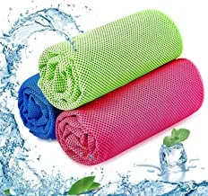 3 Pcs Cooling Towel - Instant Cooling Towel, Cooling Towel for Neck and Face, Microfiber Ice Towel, Soft Breathable Cooling Towel for Yoga, Golf, Gym, Work Out, Sports, Camping, Running