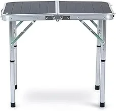 Al Rimaya Folding Table, 61 cm x 40 cm x 25-53 cm Size, Black/Silver