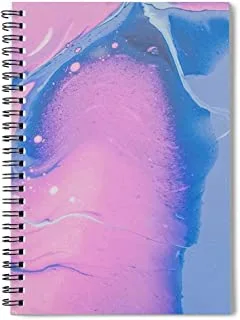 Lowha Pink Blue Marbile 60 Sheets Spiral Notebook for School or Business, A5 Size