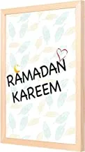 Lowha Ramadan Kareem Wall Art with Pan Wood Framed, 33 cm Length x 43 cm Width, Wooden