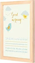 Lowha Good Morning Birds Wall Art with Pan Wood Framed, 33 cm Length x 43 cm Width, Wooden