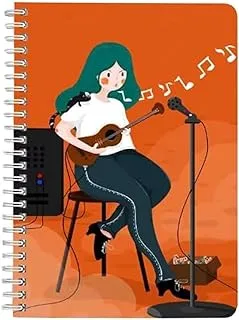Lowha City Life Singer 60 Sheets Spiral Notebook for School and Business, A5 Size