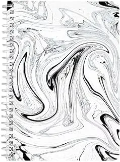 Lowha Marbile Grey Black 60 Sheets Spiral Notebook for School or Business, A5 Size