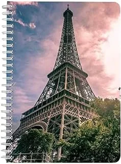 Lowha Eiffel Tower, Paris 60 Sheets Spiral Notebook for School and Business, A5 Size