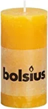 Bolsius Rustic Pillar Candle, 100 x 50 mm Size, Ocher Yellow