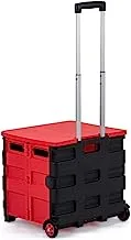 AL Rimaya Foldable Shopping Trolley, 50 Liters Capacity, Red/Black, One Size