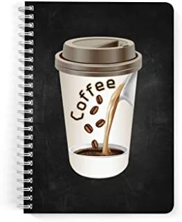 Lowha LWHNBSA5-N1012 دفتر قهوة 60 ورقة حلزوني للمدرسة والأعمال ، مقاس A5