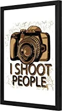 LOWHA I shoot people Wall Art with Pan Wood framed Ready to hang for home, bed room, office living room Home decor hand made wooden color 23 x 33cm By LOWHA