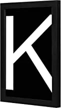 لوها Kk لوحة فنية بإطار خشبي ، 33 سم الطول × 43 سم ، أسود